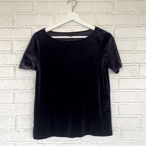 Ann Taylor blue velvet t-shirt size XS
